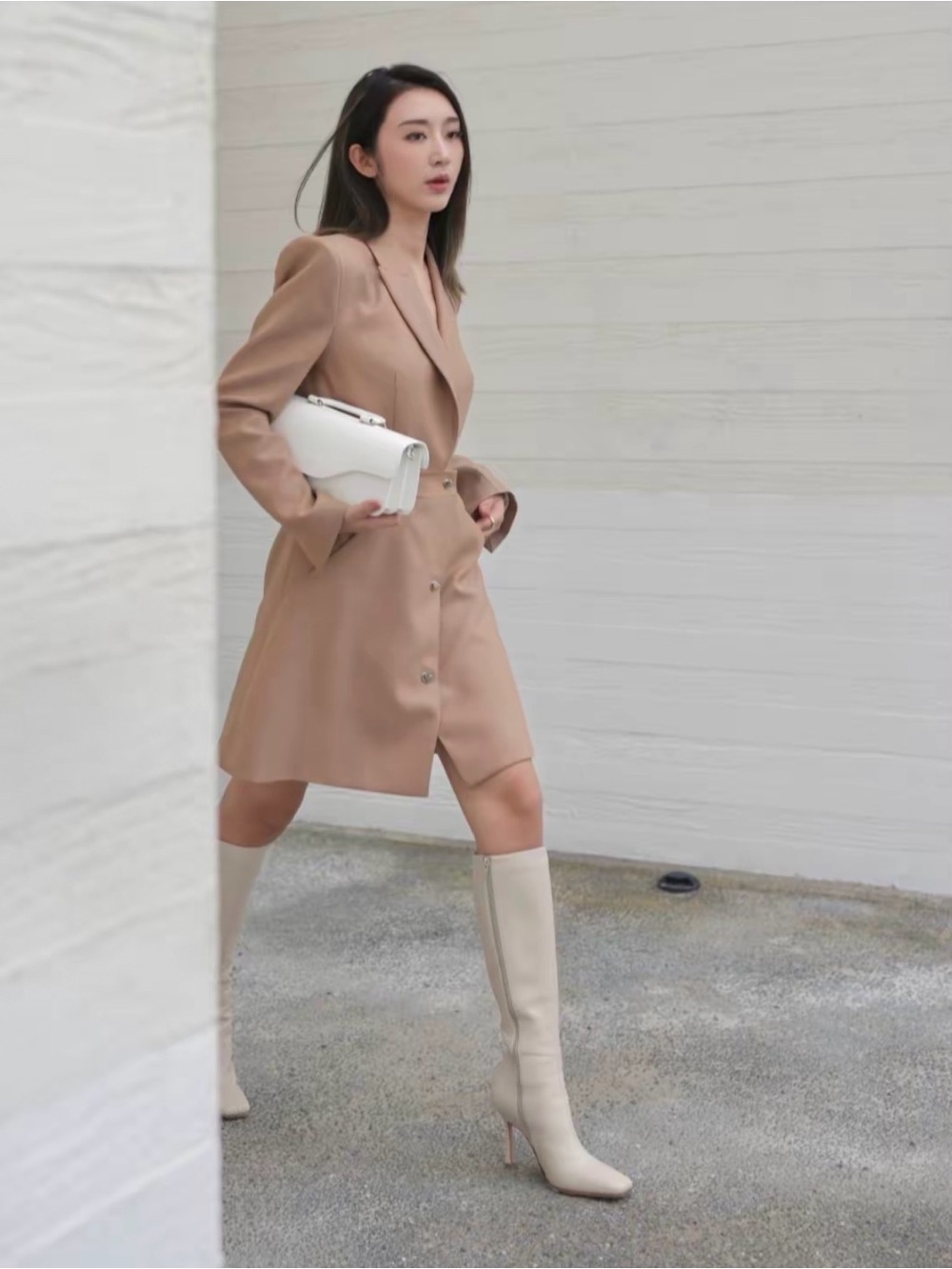 Tony Bianco Beige Leather Knee High Boots Size 37